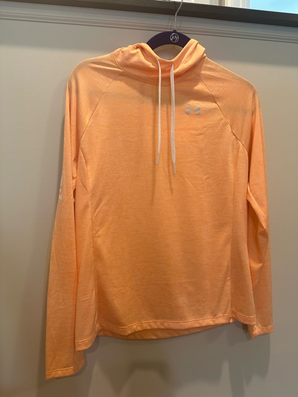 Under Armour Peach-Orange Performance Long-Sleeve Hooded Top